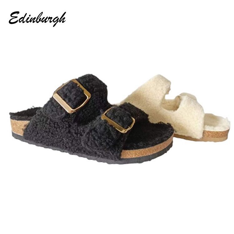 Boiled Wool Slippers Cork Sole